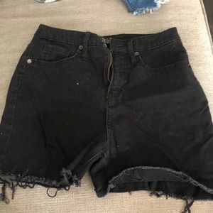 High rise black shorts